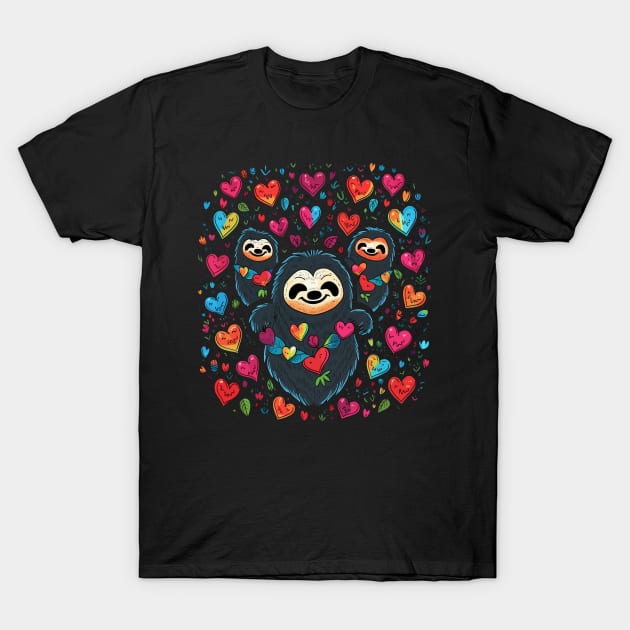 Sloth Valentine Day T-Shirt by JH Mart